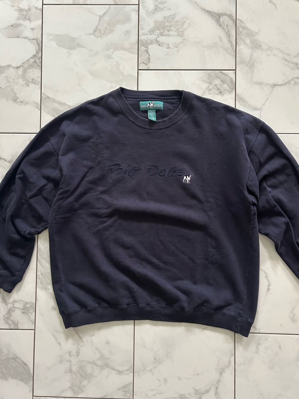 Vintage 90’s Big Dogs Dark Navy Embroidered Crewneck Sweatshirt
